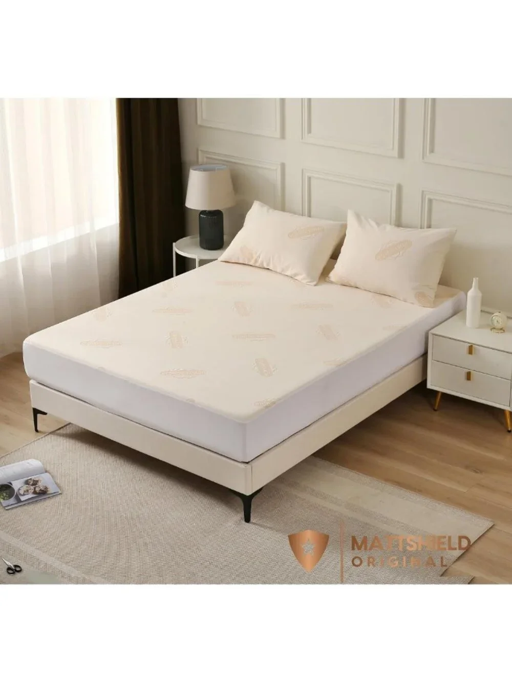 Waterproof Twin Organic Mattress Protector - Soft Cotton, Noiseless, Deep Pocket